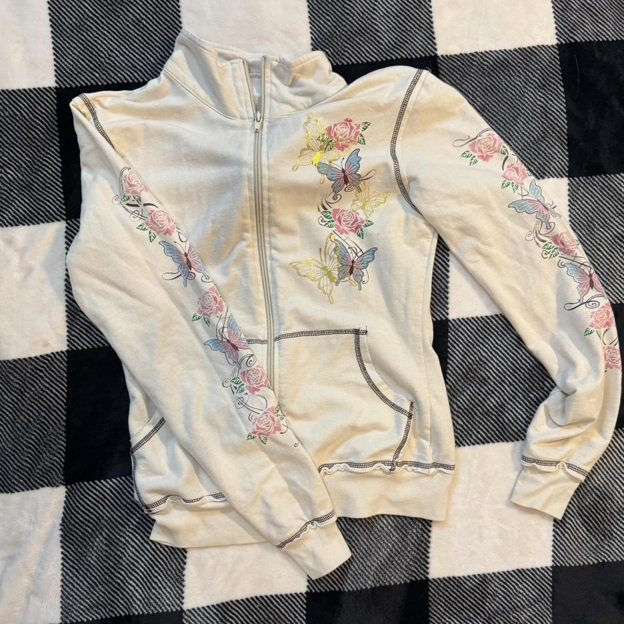 Yellow & Grey 2000s Zip Up Hoodie ☺️💛🪐✨ - size: XS | Depop