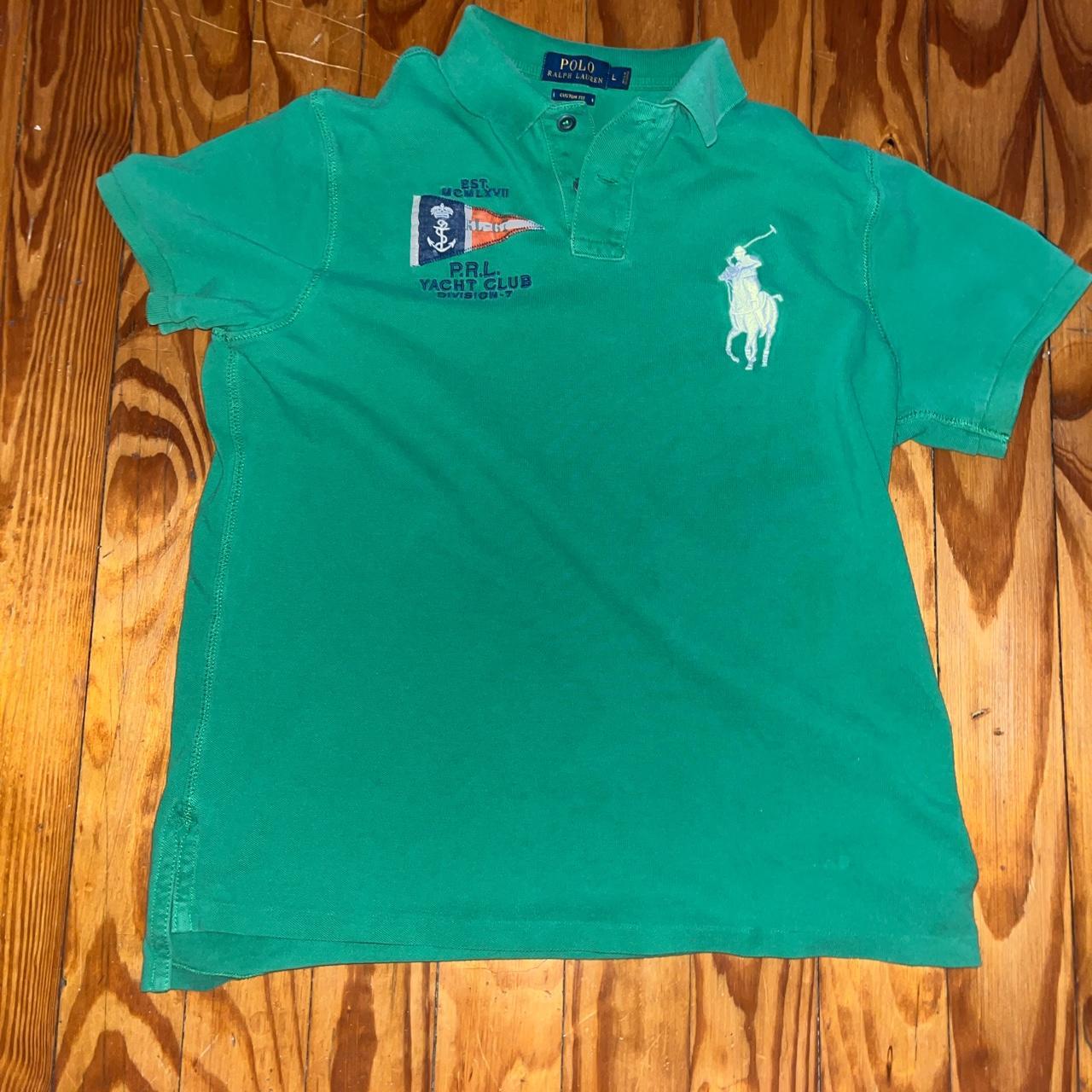 Green Polo Big Pony Shirt Rare number 2 Yacht Club... - Depop