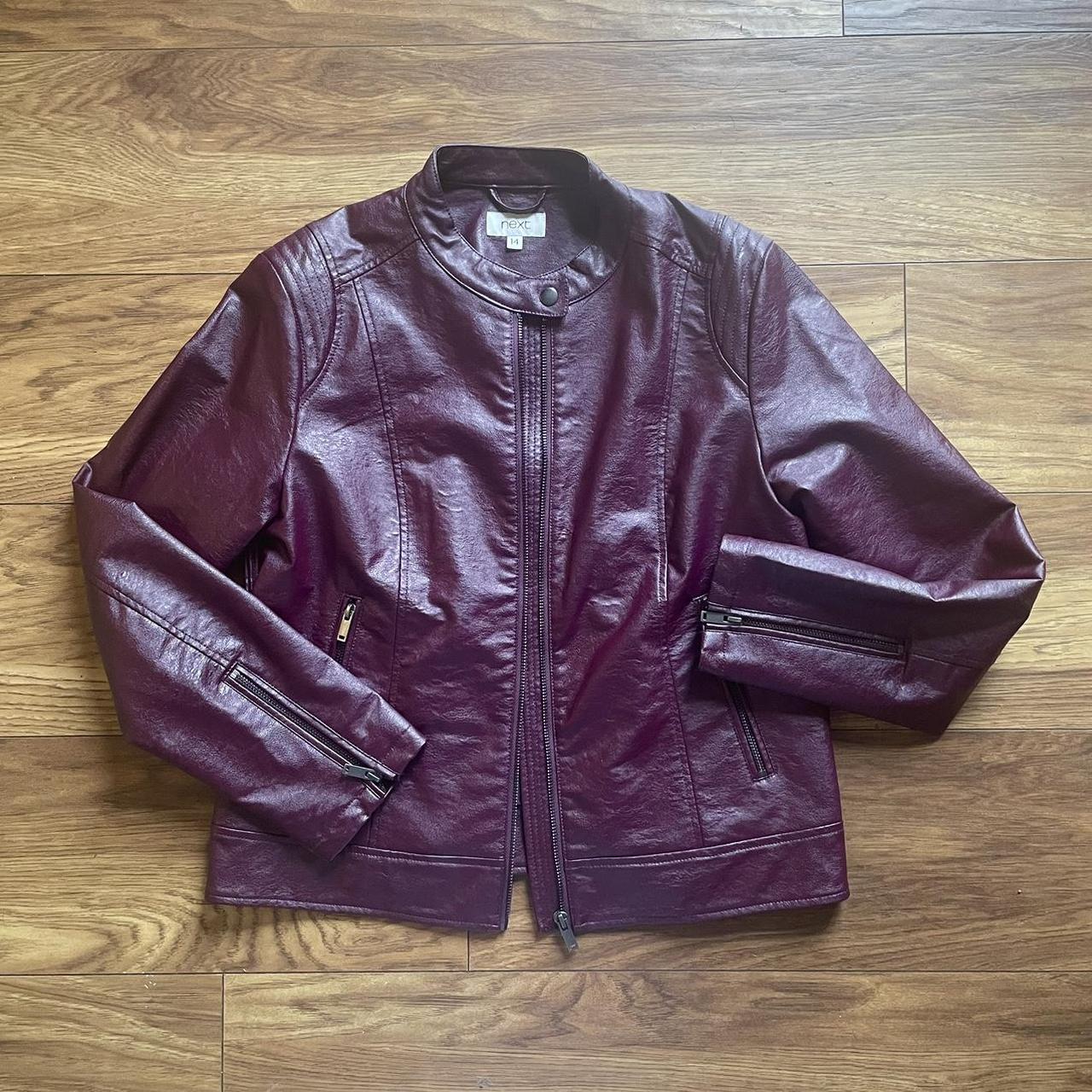Vintage Y2K Purple Bomber Leather Jacket Burgundy/... - Depop