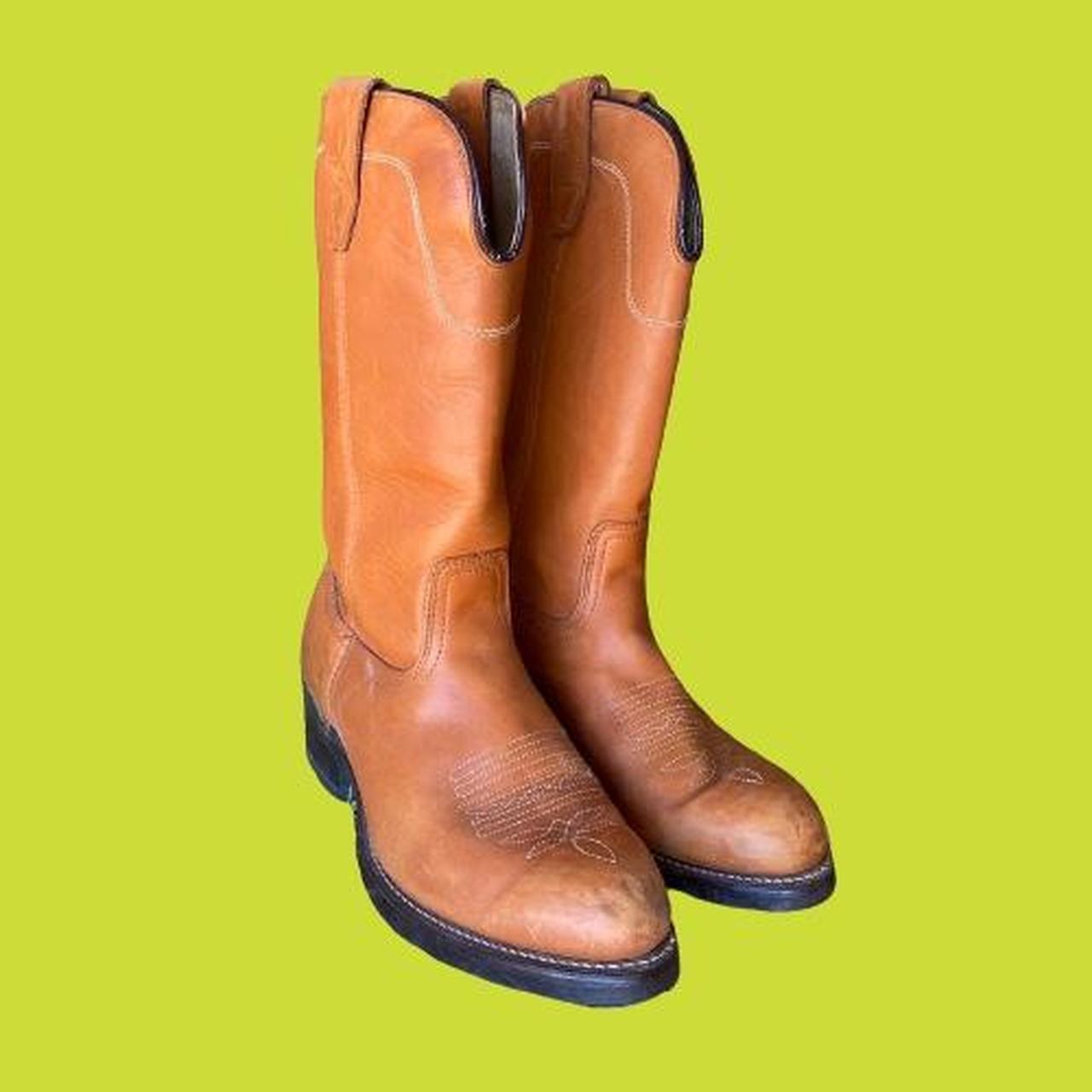 Stunning vintage leather cowboy... Depop