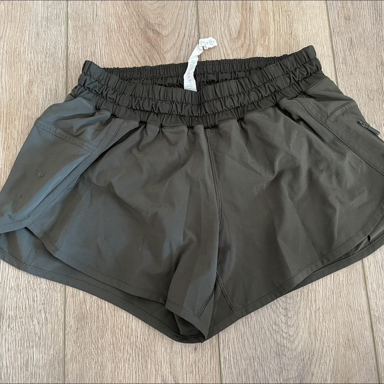 Army green lululemon shorts sale