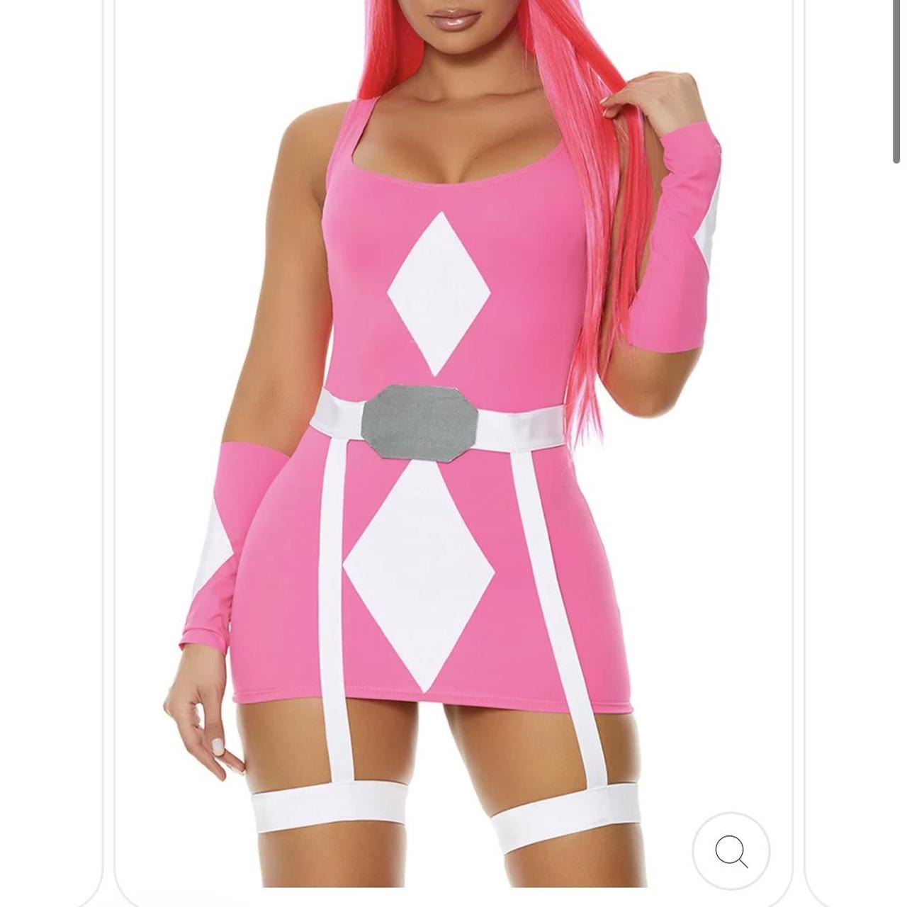 Pink power rangers costume! So cute and comfy Size... - Depop