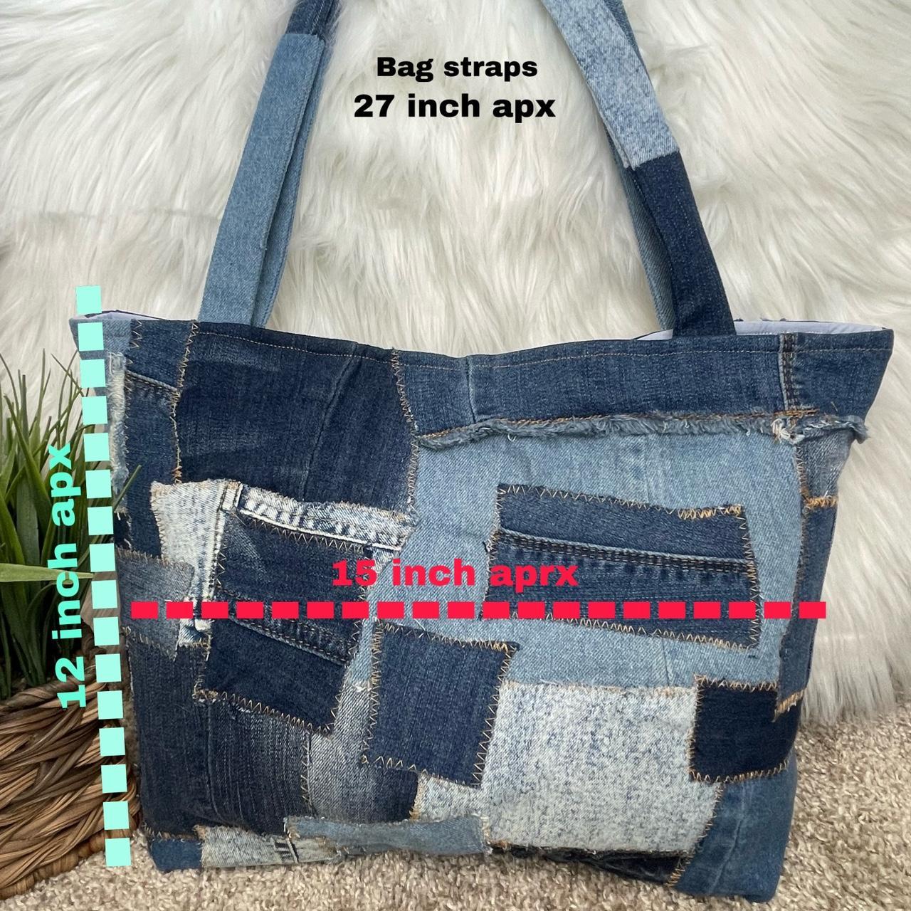 Patchwork Denim Shoulder Bag Beautiful And Unique Recycled Denim Tote