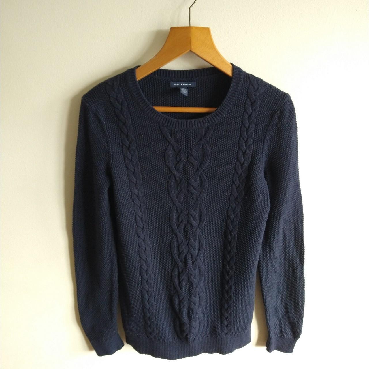 Women S Navy Tommy Hilfiger Cable Knit Depop