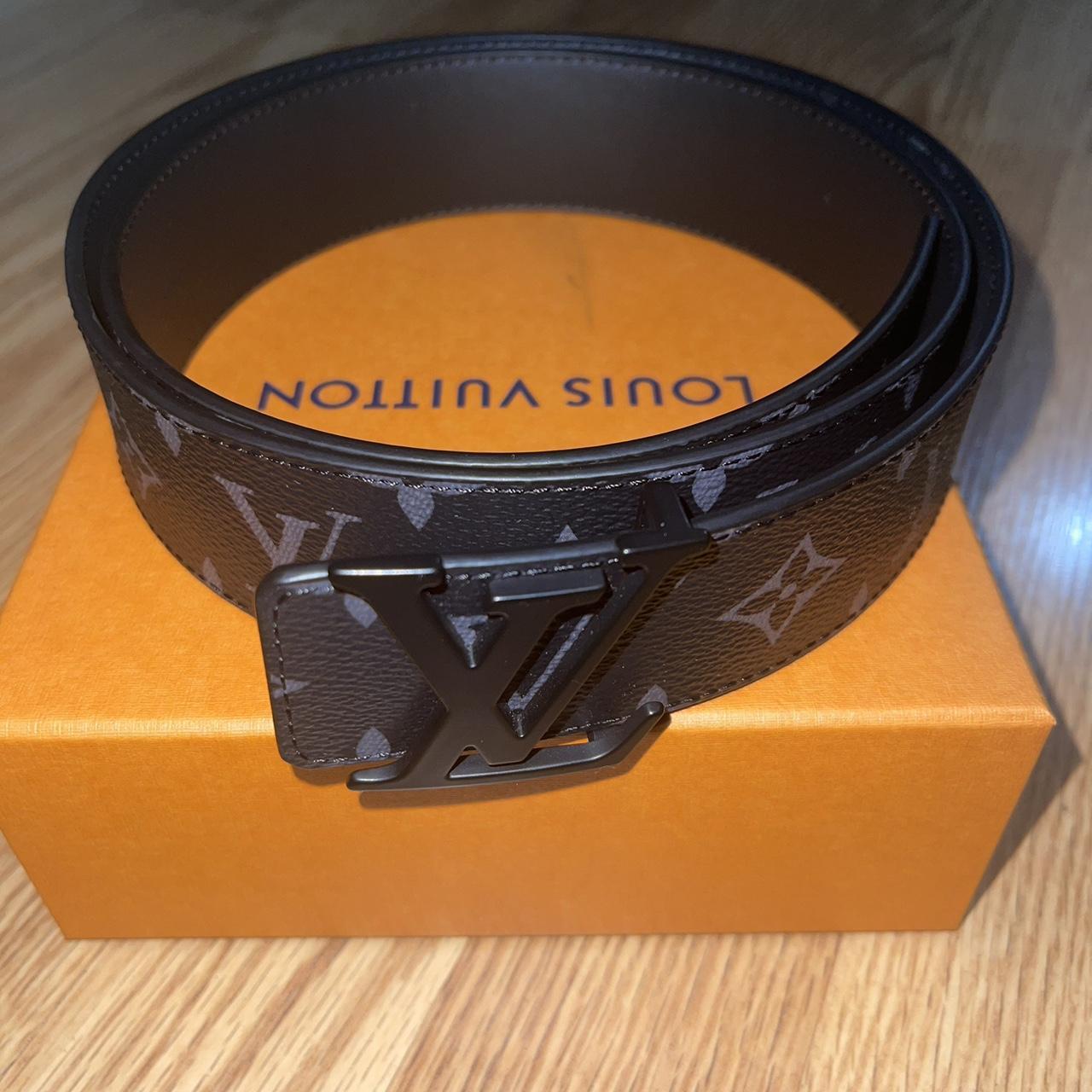 Louis Vuitton 40MM Belt, Matte black / grey, Worn