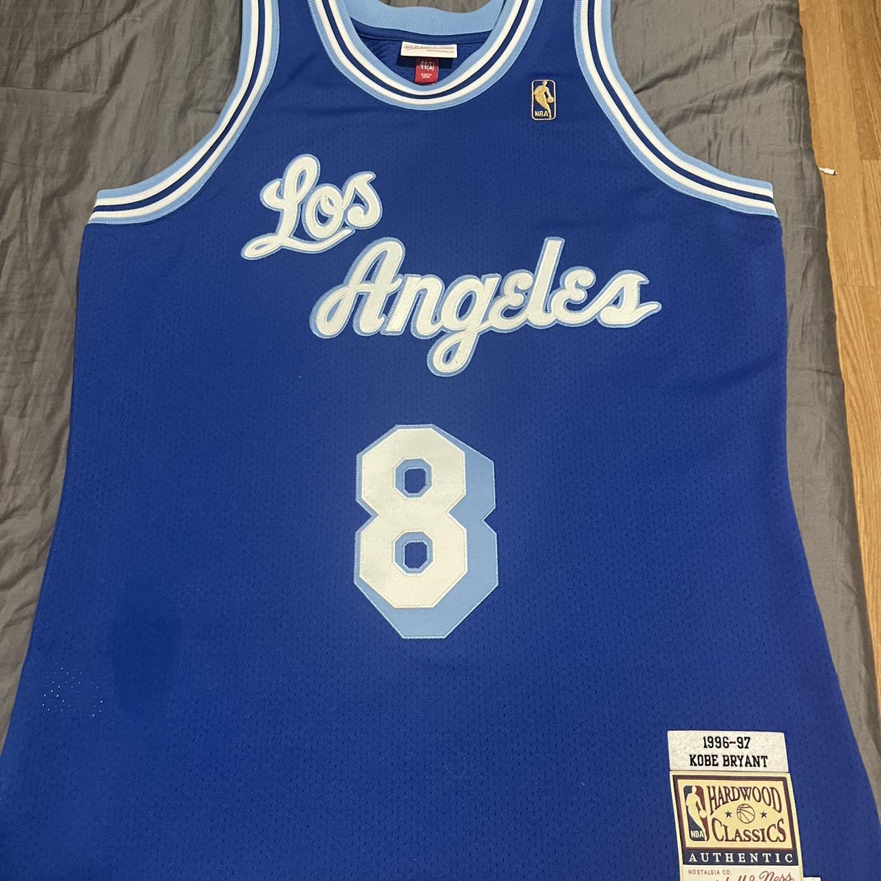Lakers throwback back blue M&N Bryant Jersey Size L - Depop