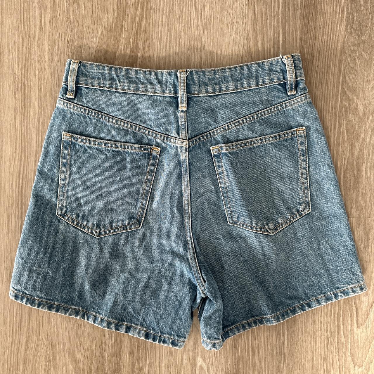 Zara high rise mom denim shorts. Beautiful blue... - Depop