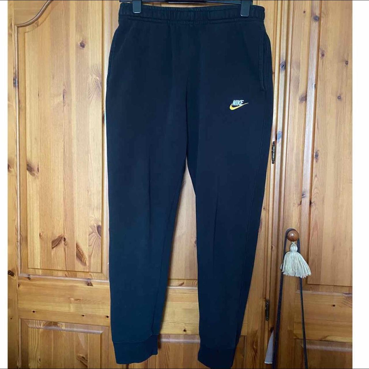 mens black nike cuffed joggers