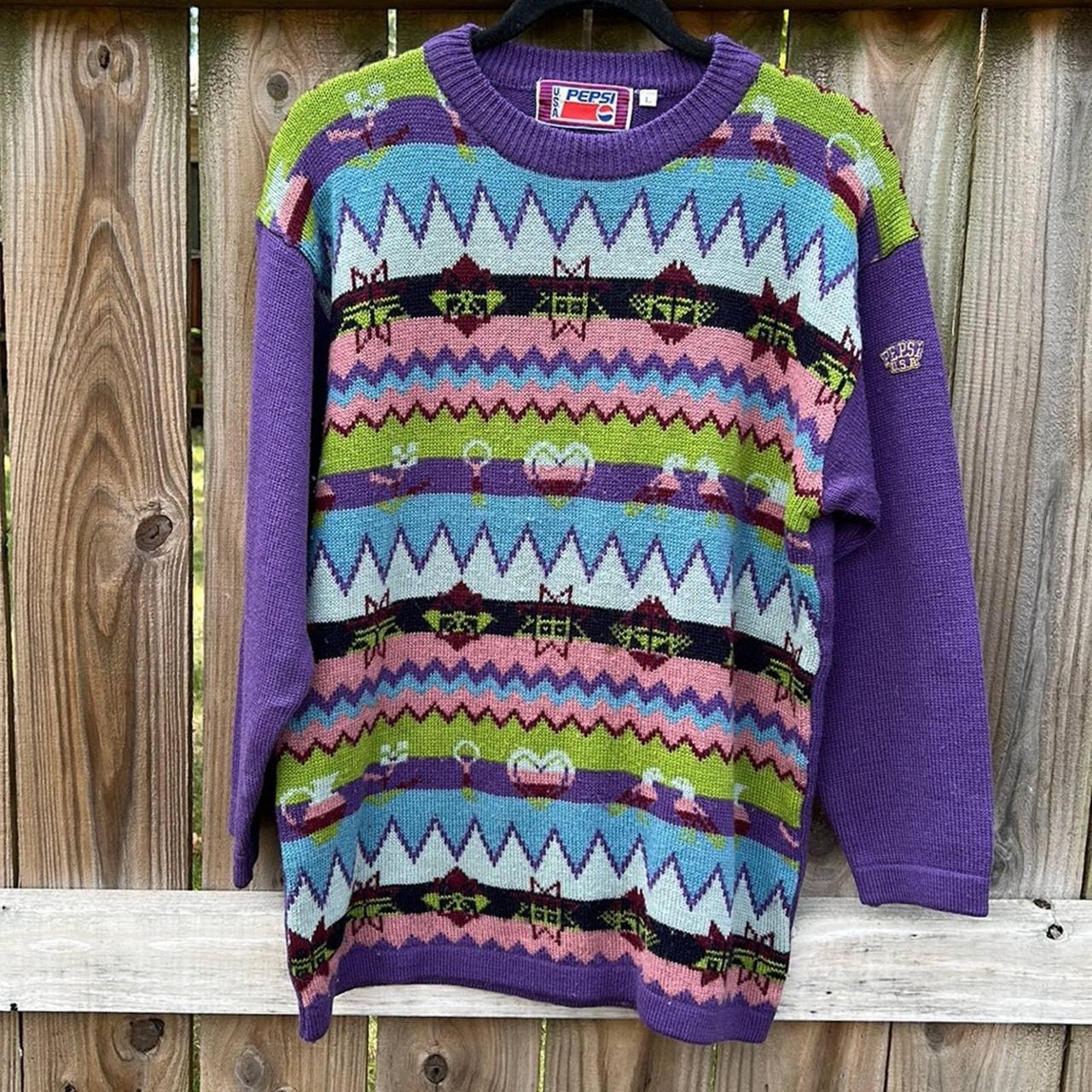 Vintage Pepsi USA Acrylic Wool Retro Sweater, In...