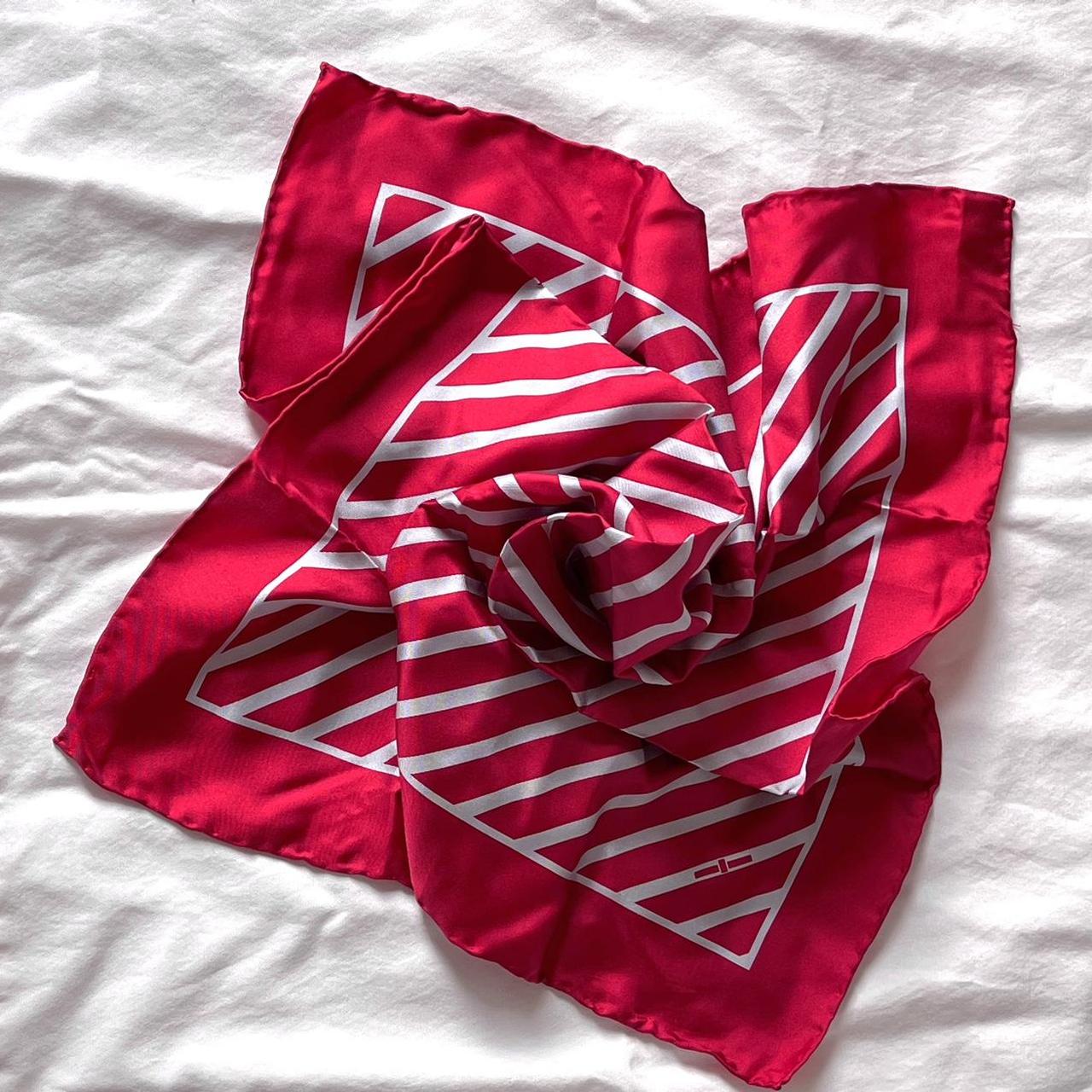 Women's Red and White Scarf-wraps | Depop