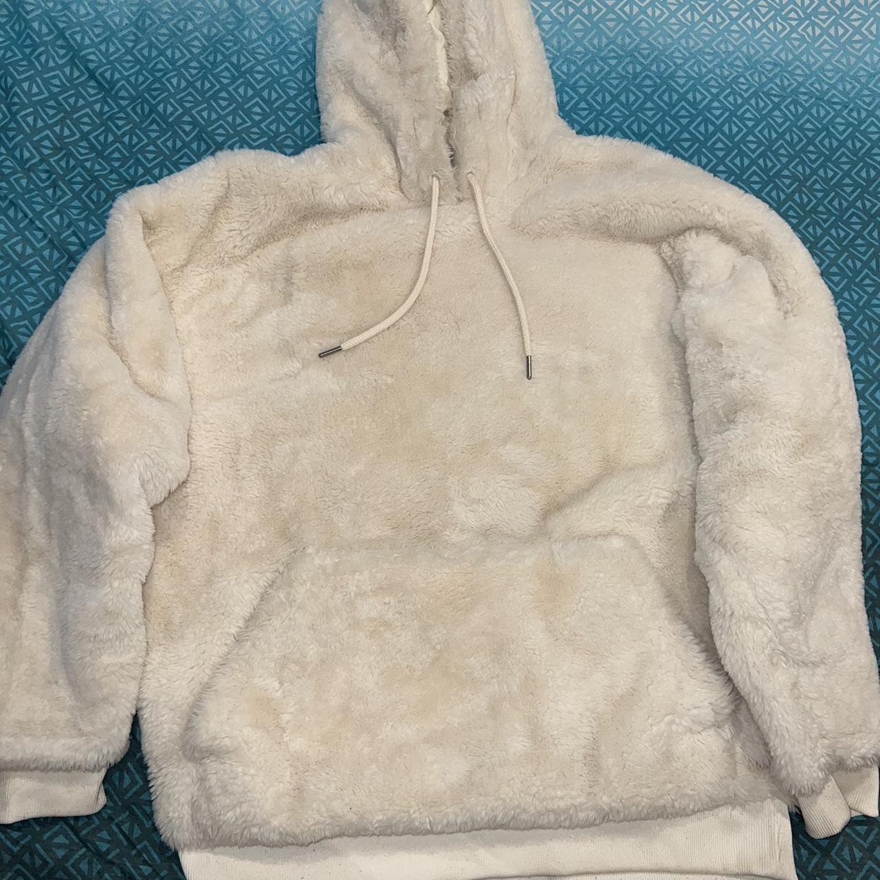 ASOS Men's White and Cream Hoodie Depop