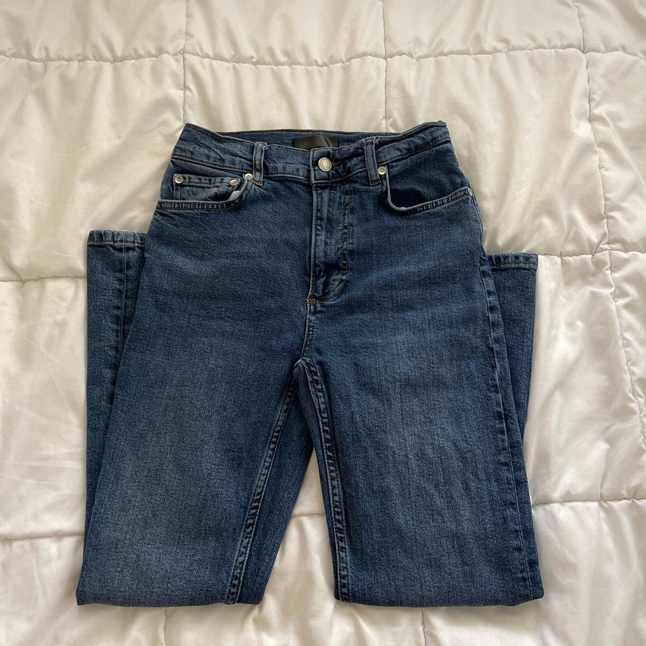 Aqua denim straight cut jeans Barely worn Super... - Depop