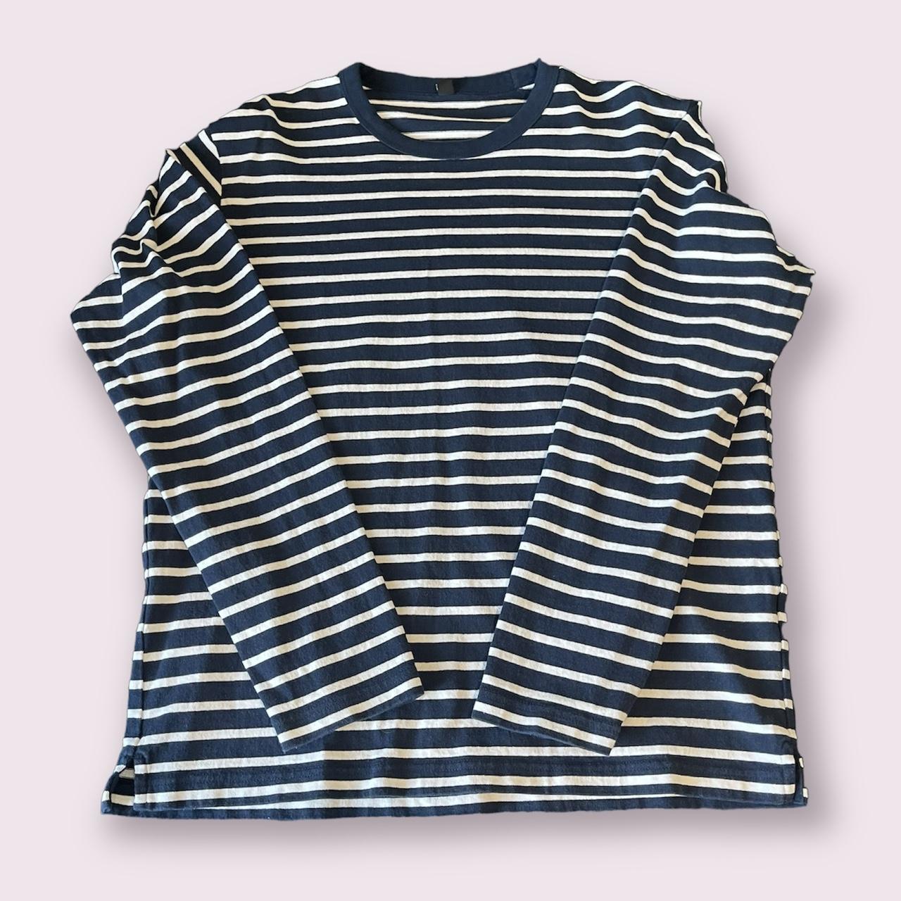 Uniqlo Striped Long Sleeve Size: Large Condition:... - Depop