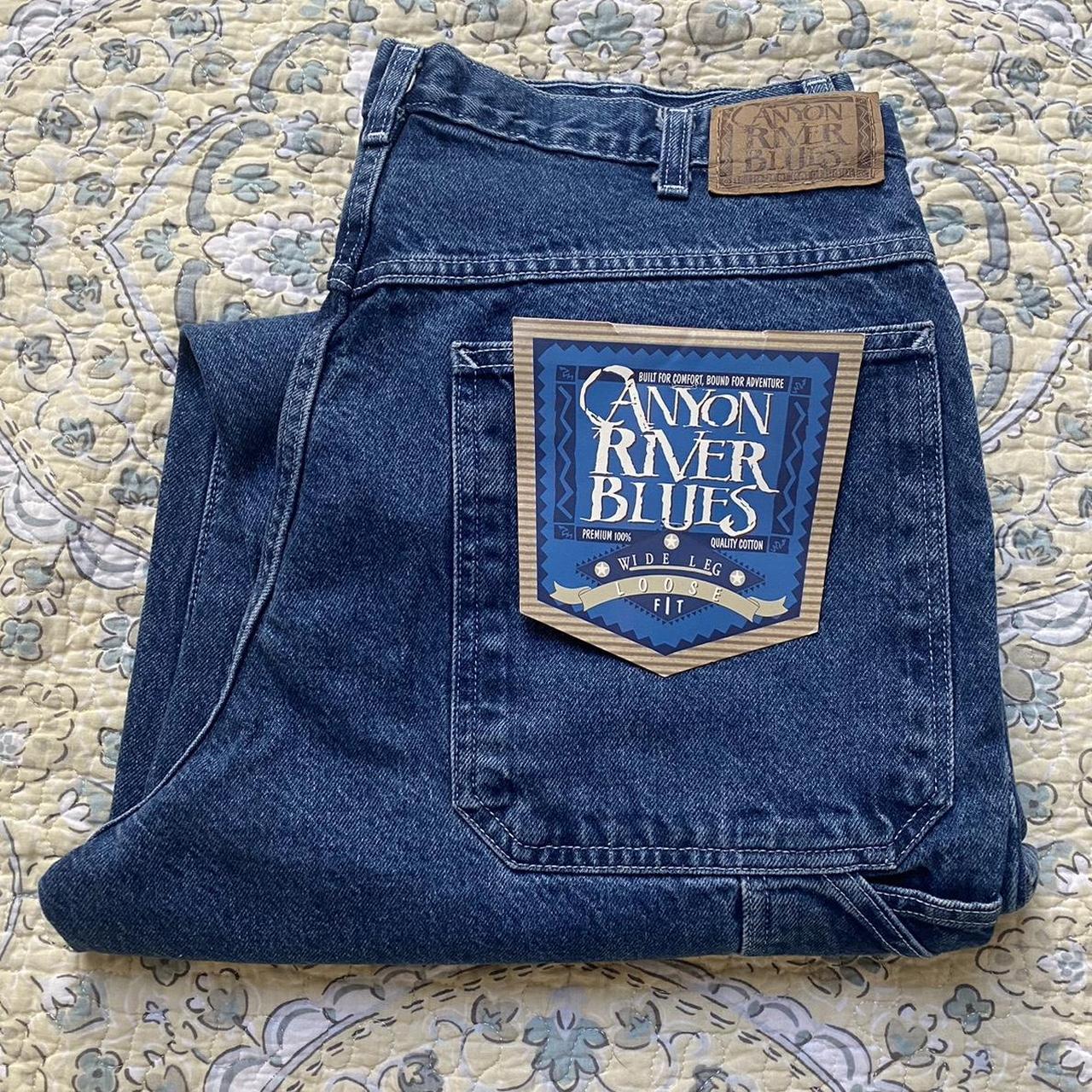 Vintage Canyon River Blues Big Baggy Blue Skater... - Depop