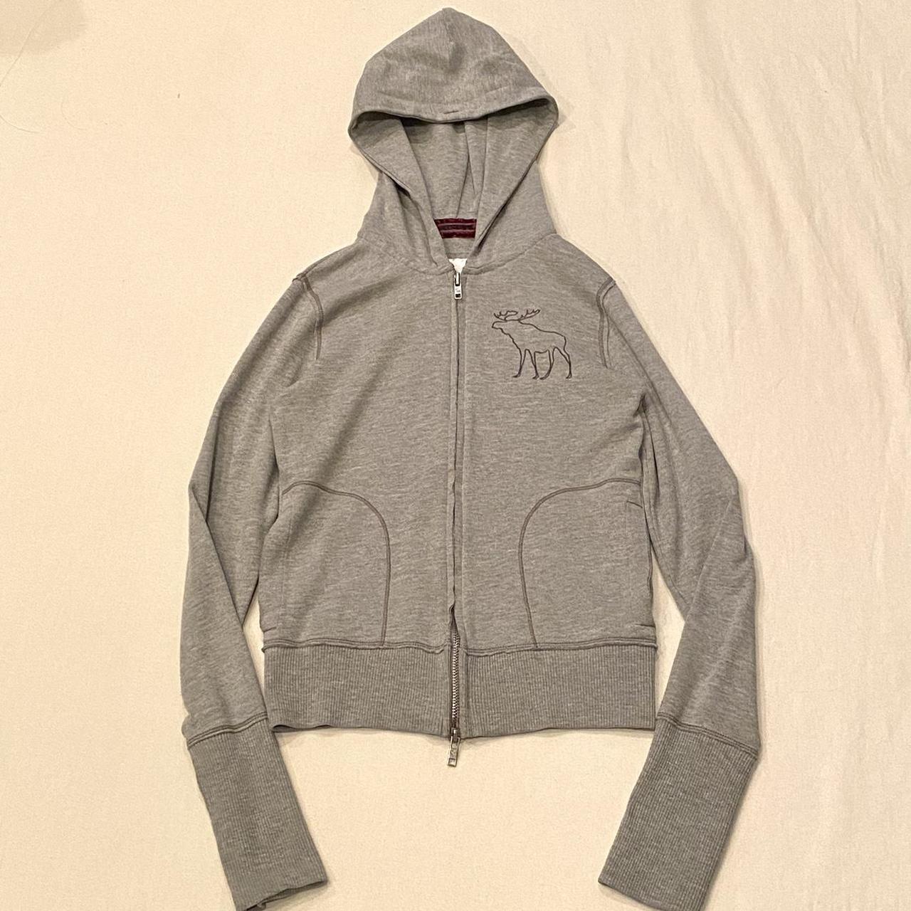 トップス abercrombie&fitch fur zip parker y2k gal Abercrombie & Fitch Hoodie Womens XL Red Full Zip Faux Fur