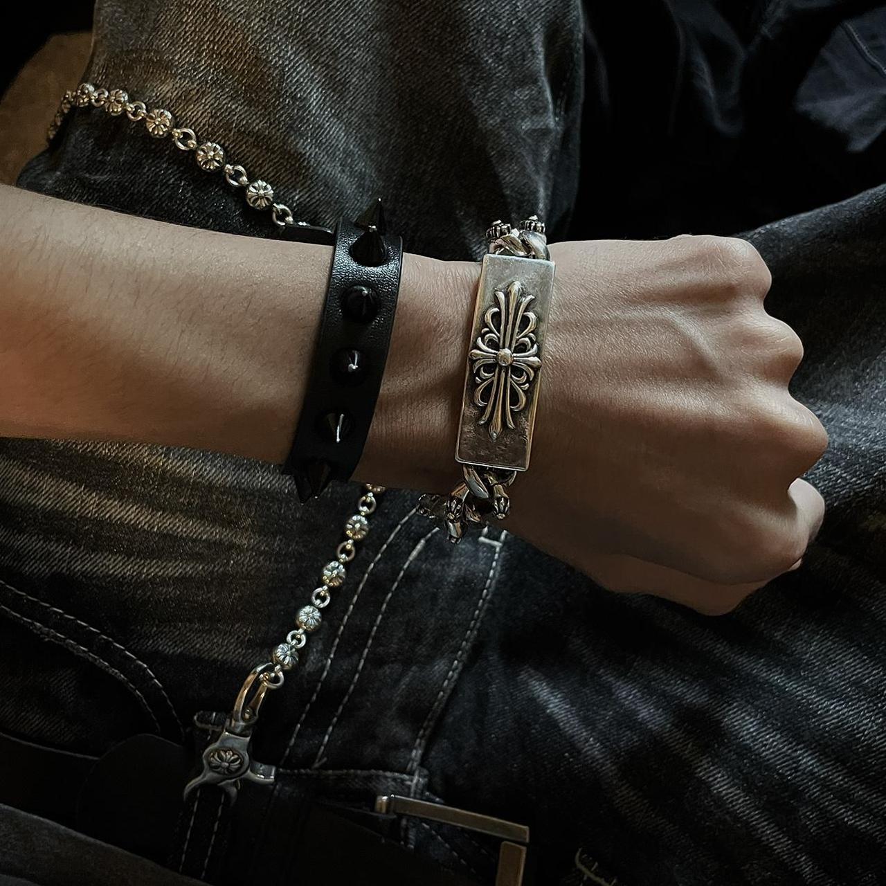 Chrome Hearts fancy link bracelet 18CM .925 silver... Depop