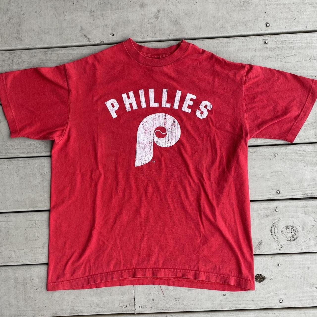 Vintage MLB Youth Large Red Philadelphia Phillies - Depop