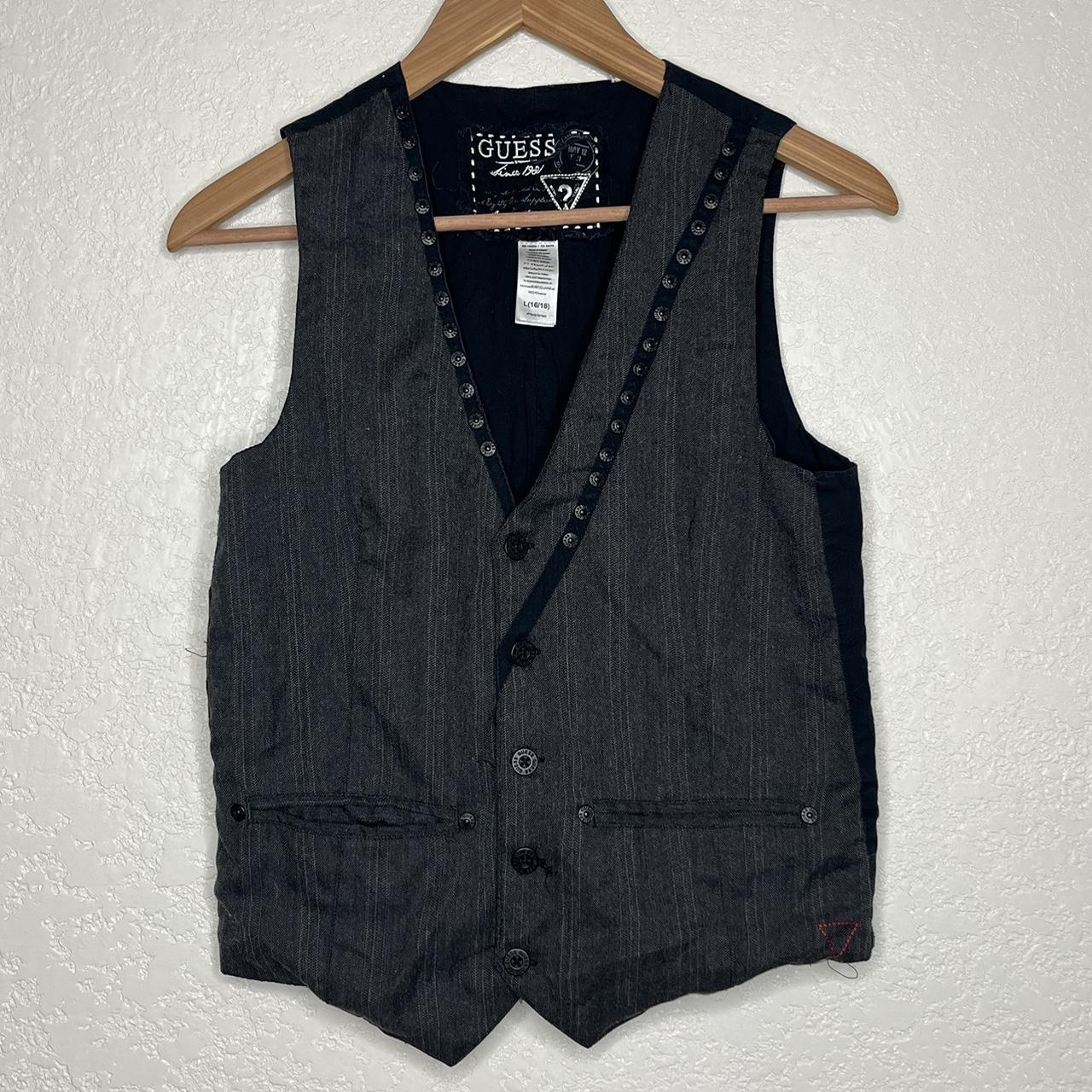 Guess Women's Black and Grey Vest Depop
