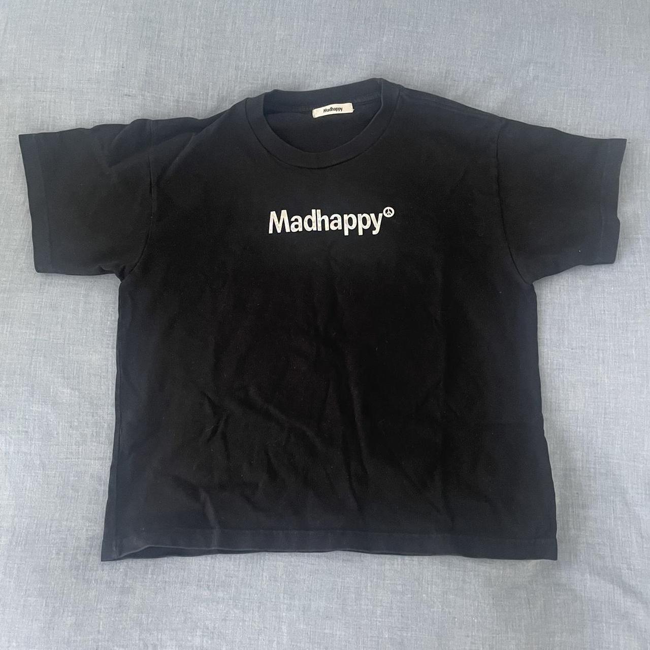 Madhappy Women's Black and Silver T-shirt | Depop