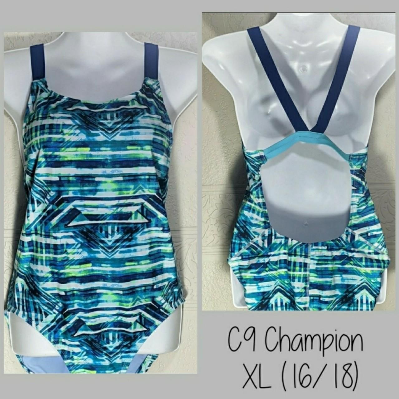 C9 Champion Swimsuit. One piece in Aqua Navy Depop