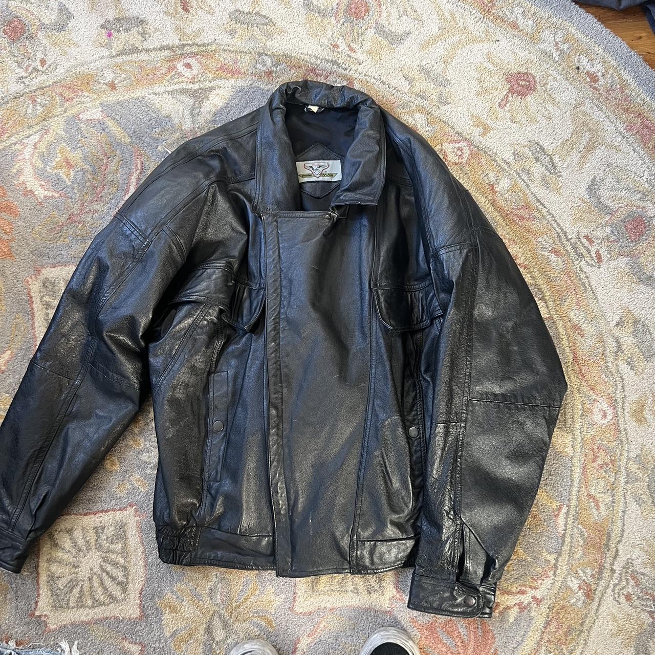 Genuine leather vintage jacket #flightjacket... - Depop