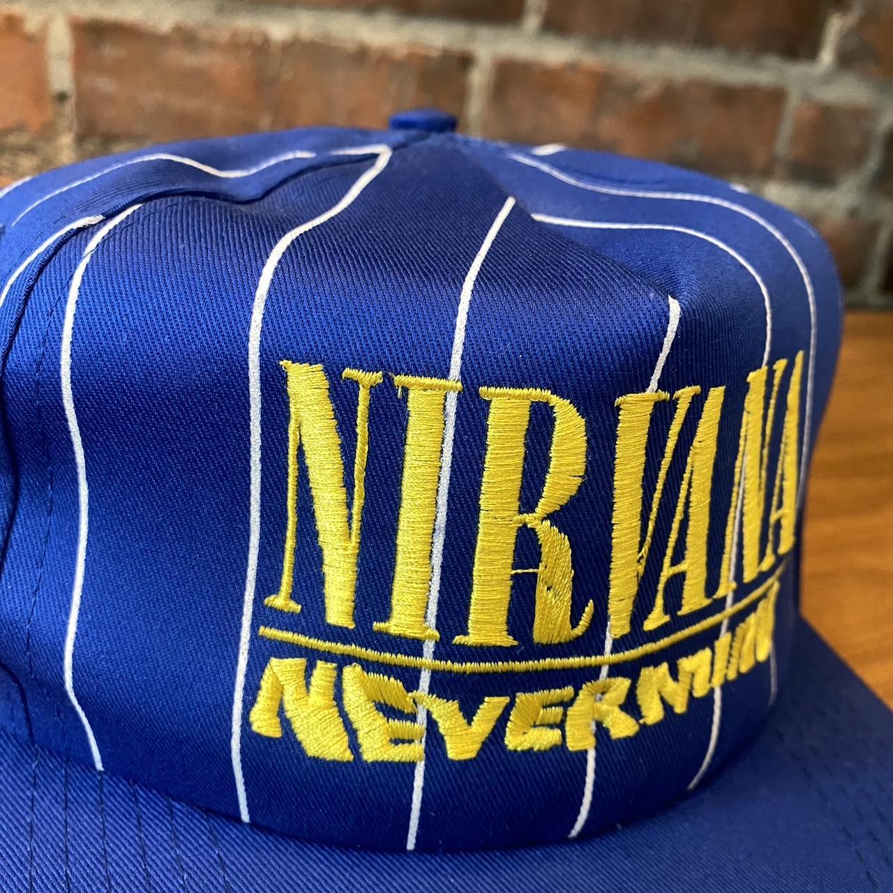 Vintage 1990s NIRVANA 'Nevermind' Snapback Hat... - Depop