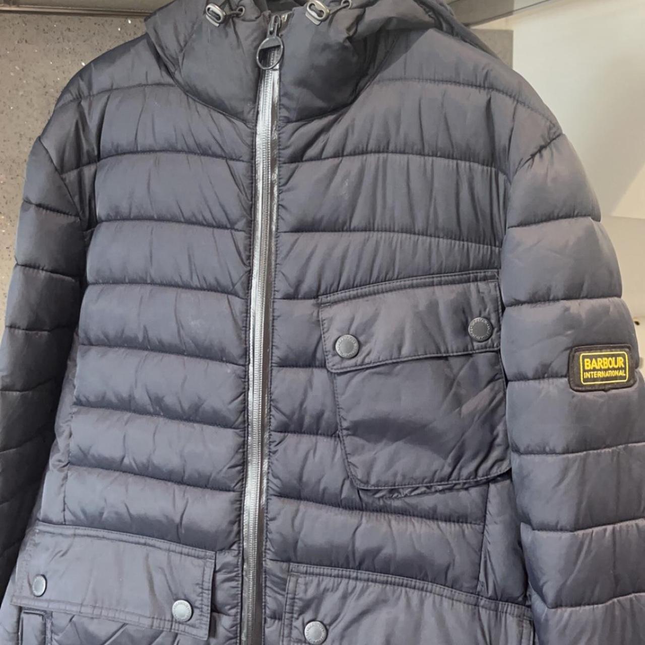 Mens Barbour Down Jacket Navy Blue Size Large... Depop