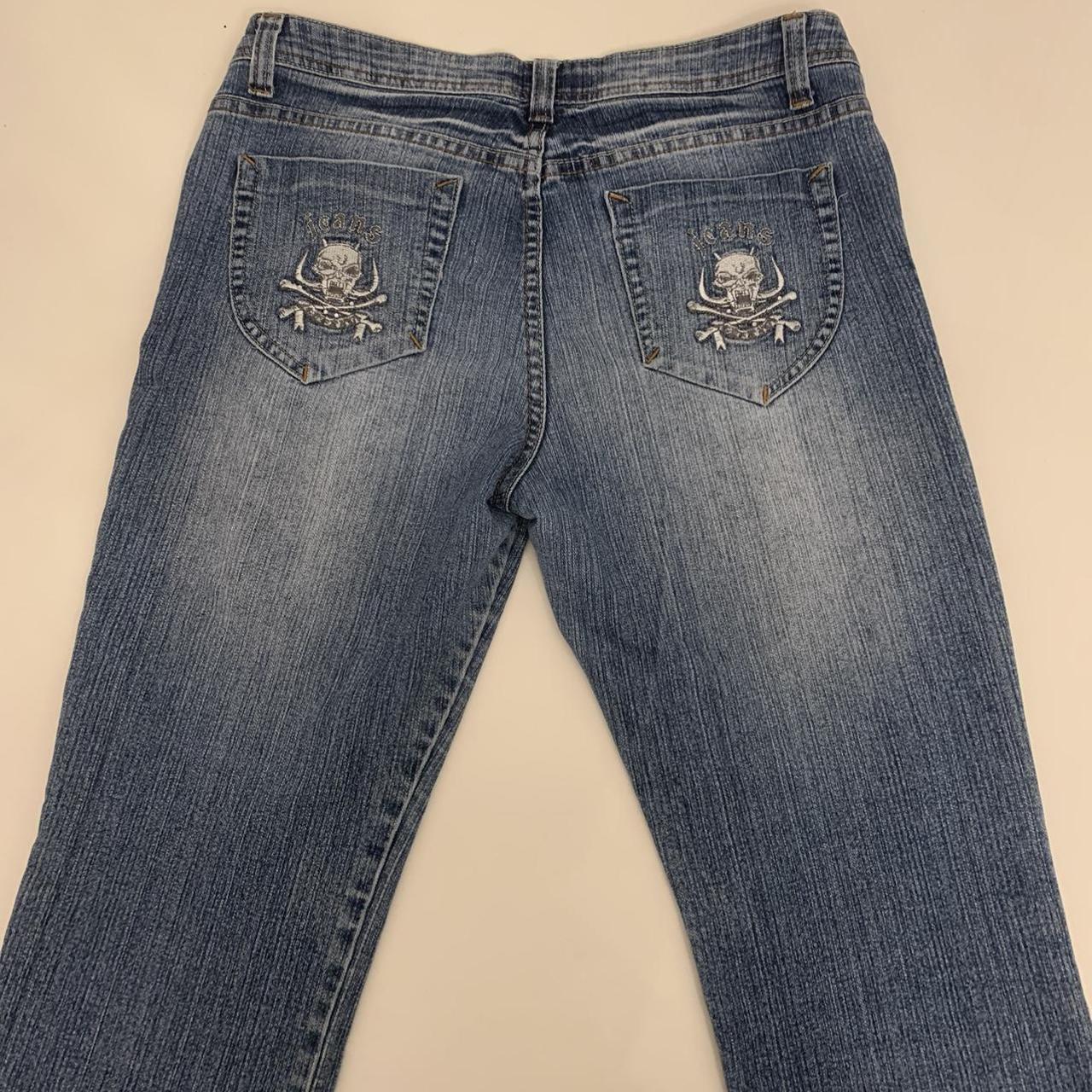 amazing eclix baggy jeans with skulls embroidered... - Depop