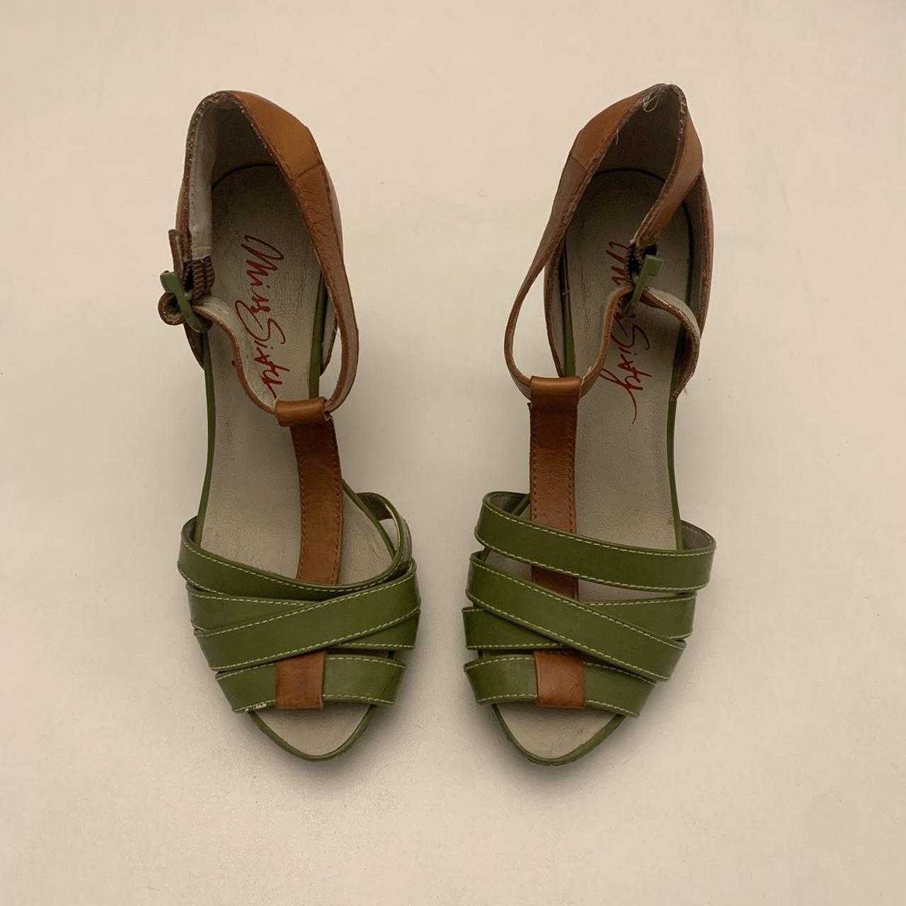 prettiest miss sixty green open toe high heels with... - Depop