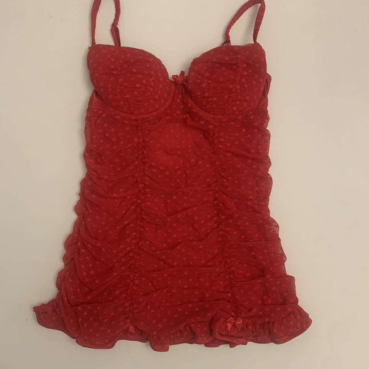 prettiest red babydoll top by nayomi ! the fabric is... Depop