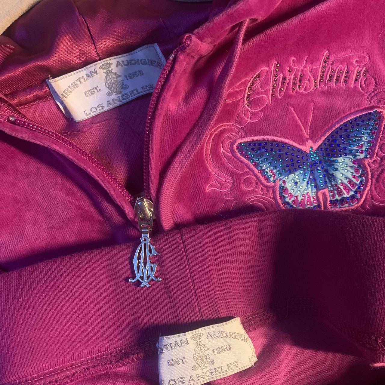 prettiest christian audigier pink velour tracksuit | Depop