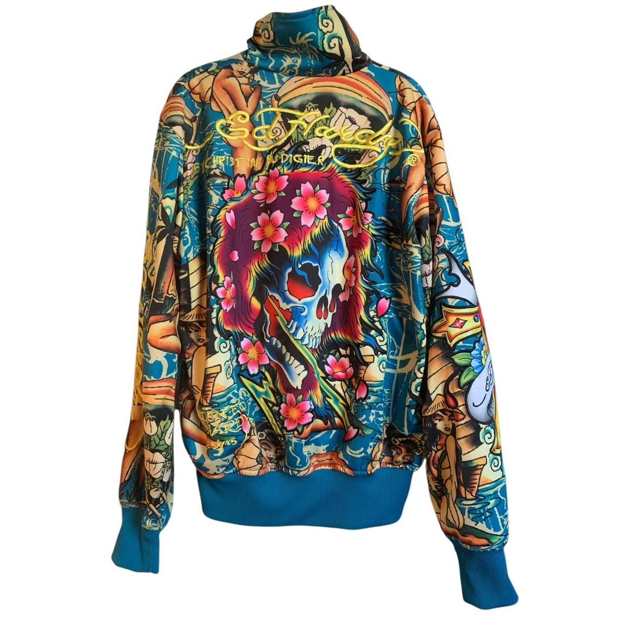 Christian audigier ピンクレディースパーカー Ed Hardy Christian Audigier Jacket Womens XS Pink Rhinstones