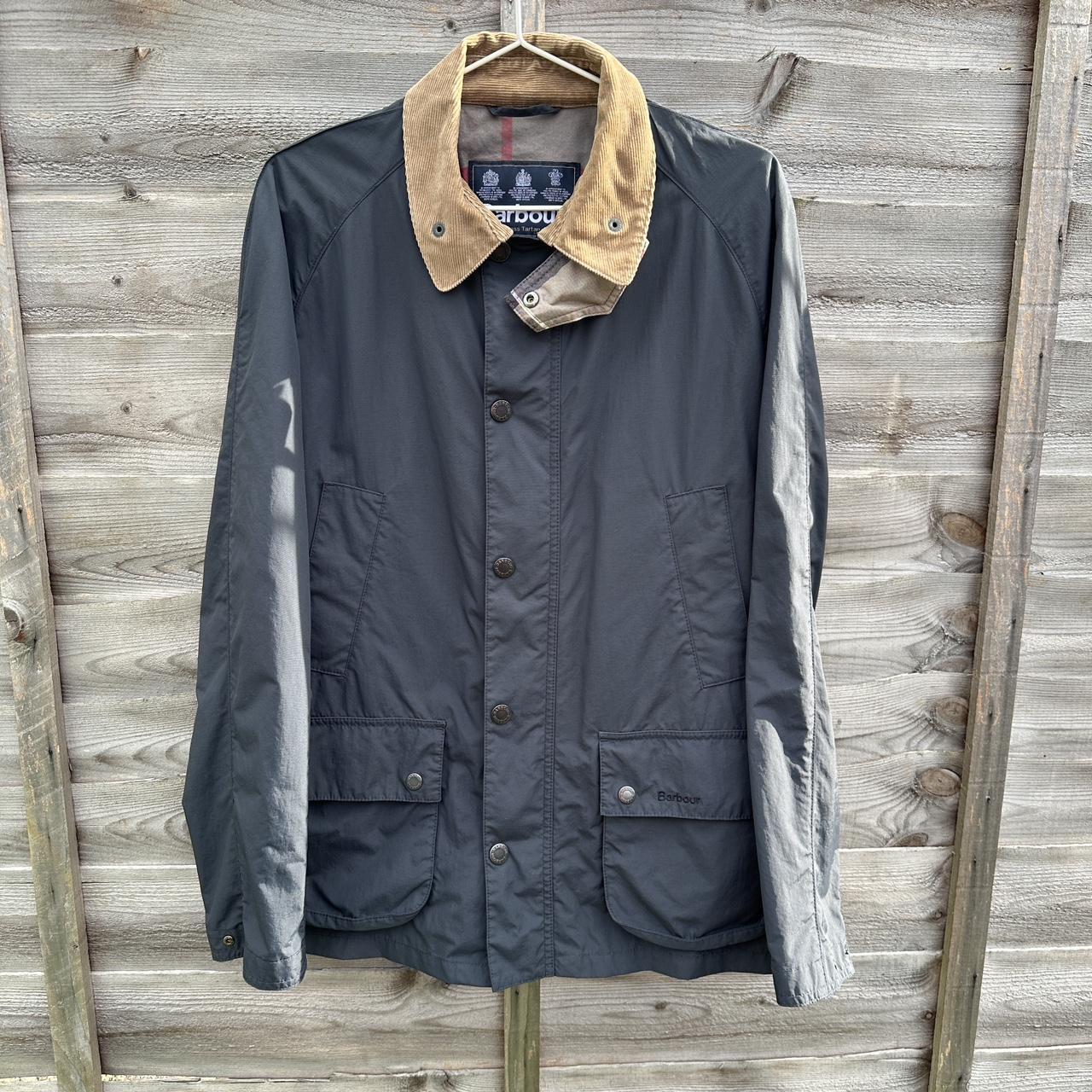 Navy Squire Barbour Jacket Has an awesome tan... - Depop