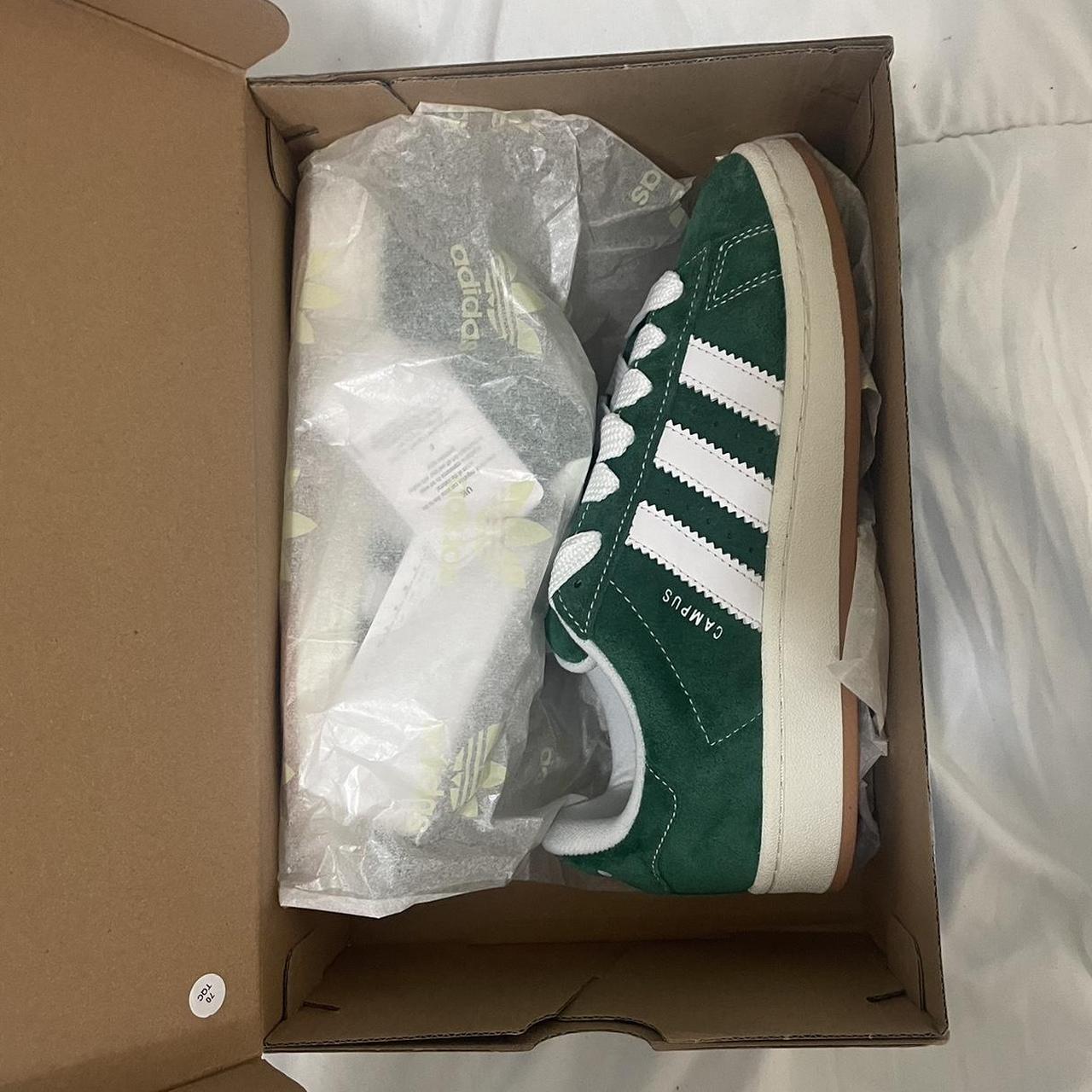 Adidas Originals Women's Green and White Trainers | Depop