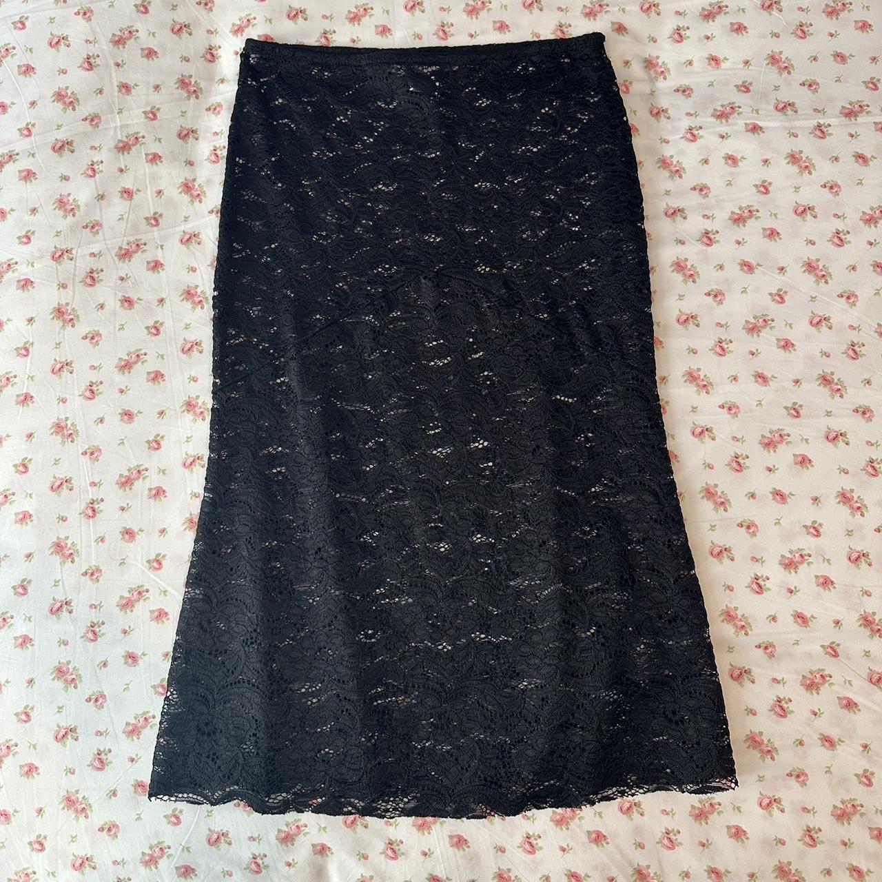 urban outfitters lace midi skirt size xs depop... - Depop