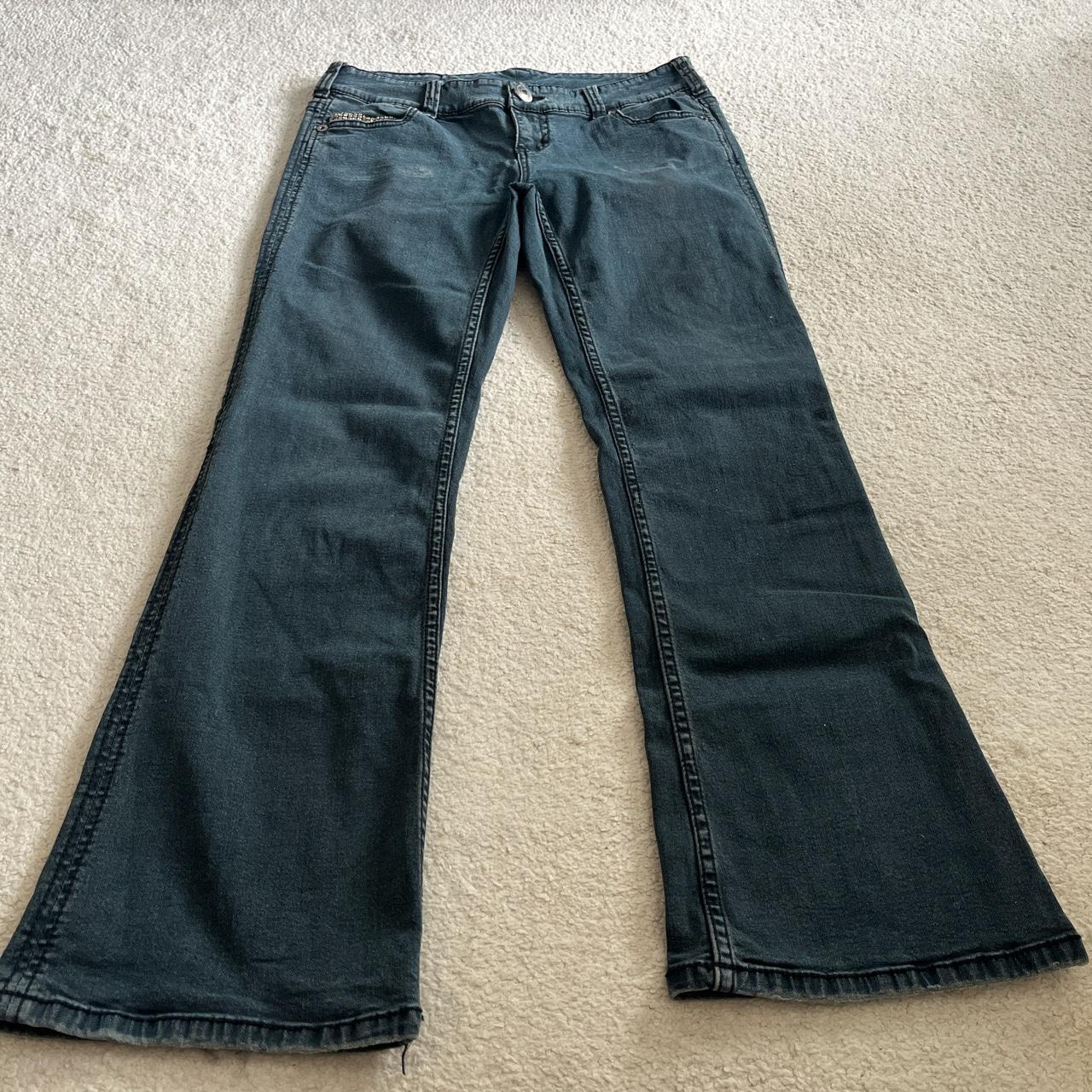 Classic pair of low rise kick flare jeans from River... - Depop