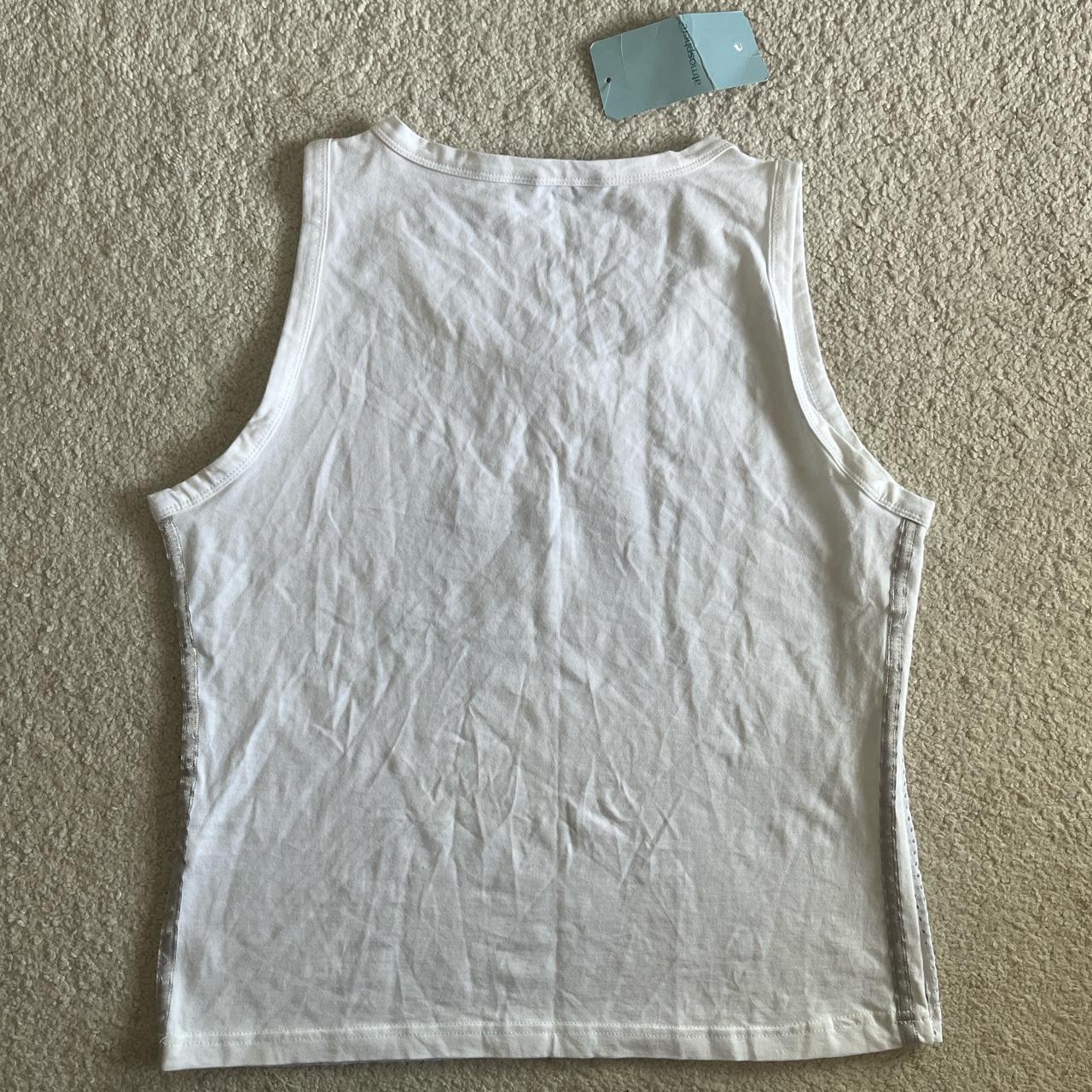 Primark Women's White and Silver Vest | Depop