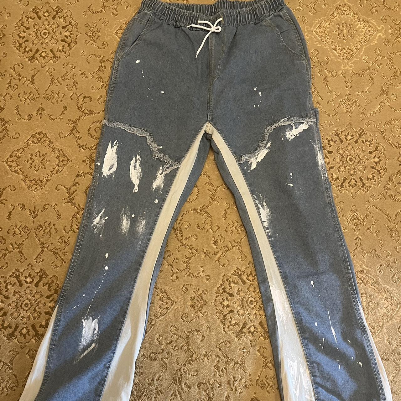 Flared Artwork Jeans Brand New- Tag still... - Depop
