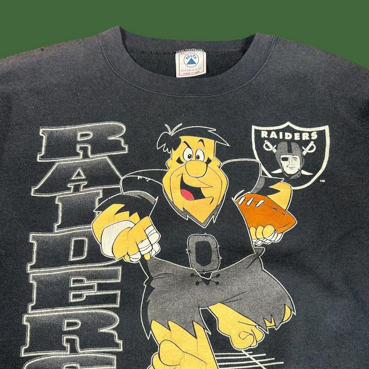 Vintage 1990s NFL Raiders Fred Flintstone Cartoon | Depop