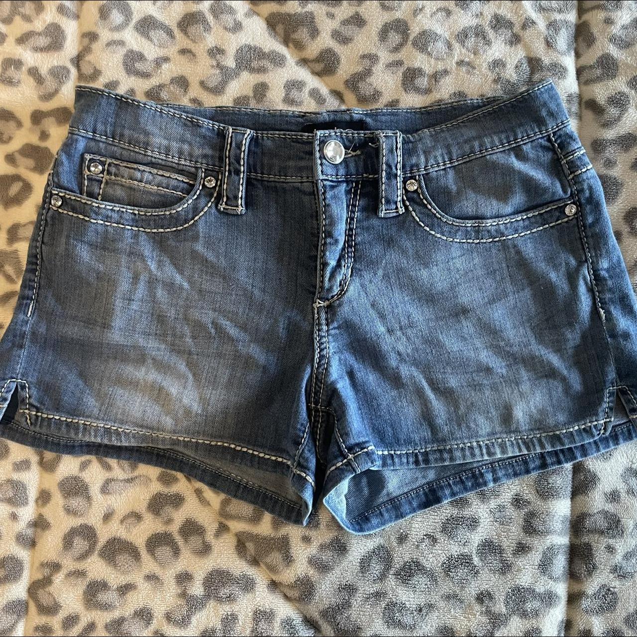Bedazzled Bebe mini shorts ! so mcbling size 28 fits... - Depop