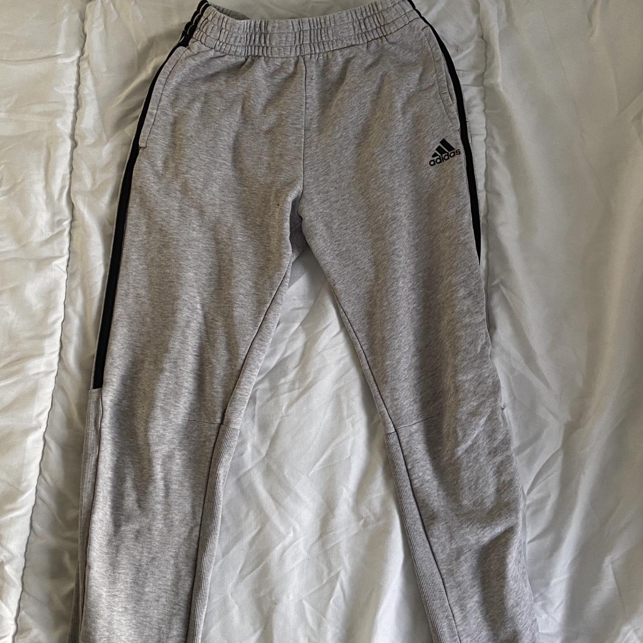 Mens grey adidas joggers size Small inside label is... - Depop