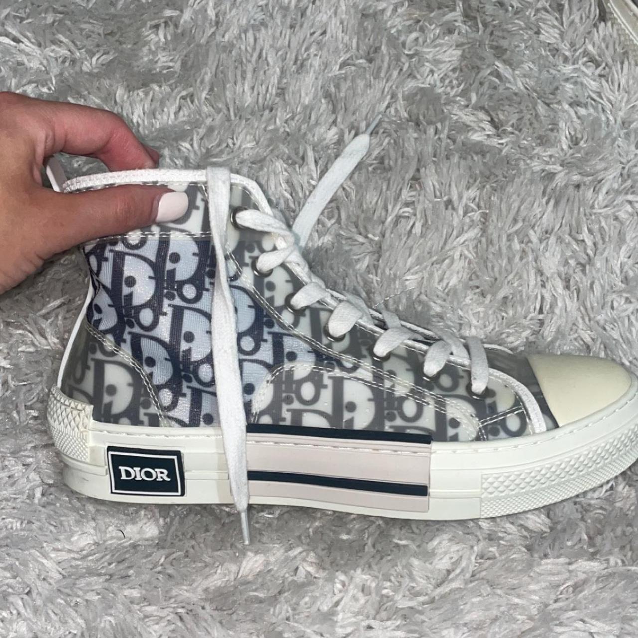 dior high top on feet