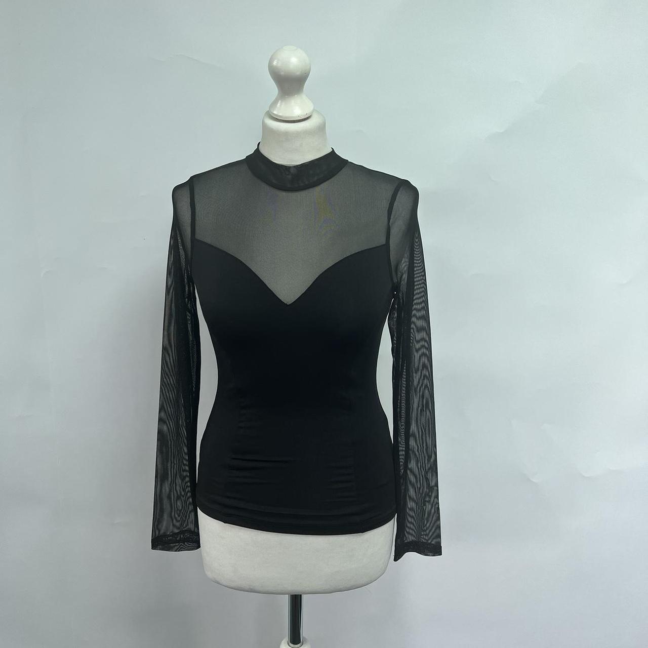 Anthropologie Sheer Panelled Top. Black. Small.... - Depop