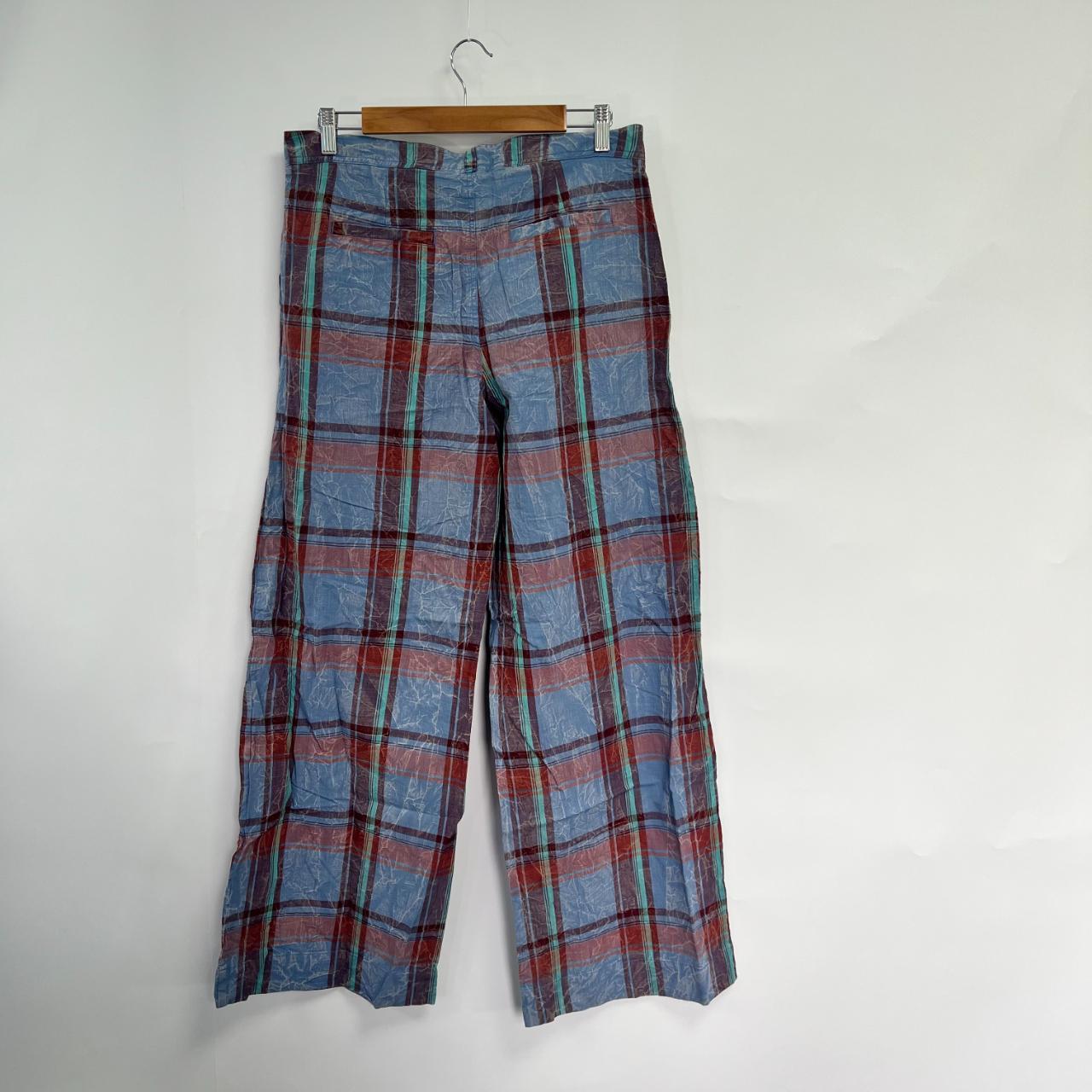 Anthropologie Plaid Wide Leg Trousers.... - Depop