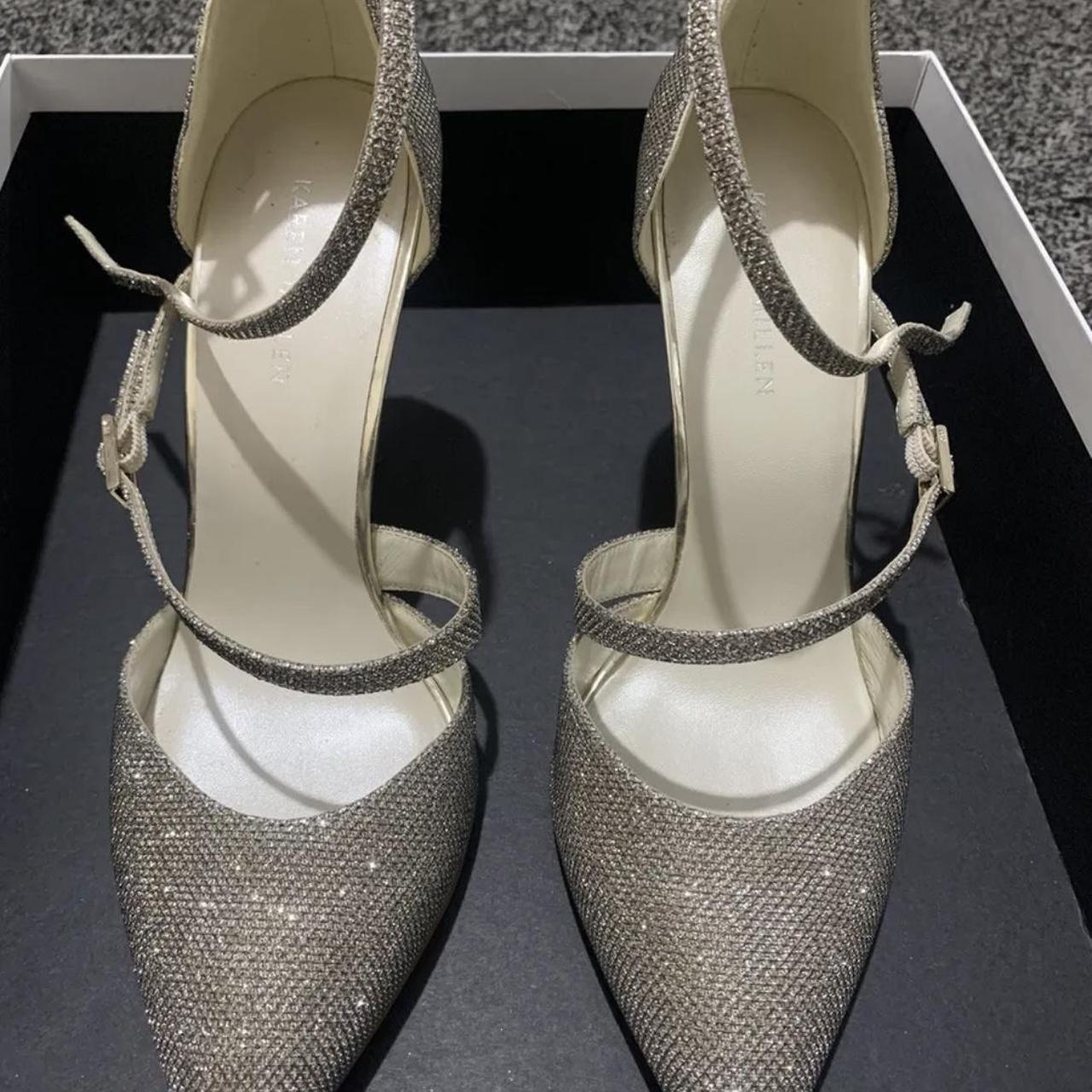 Karen Millen Gold Sequin Heels. Worn once, as new.... Depop