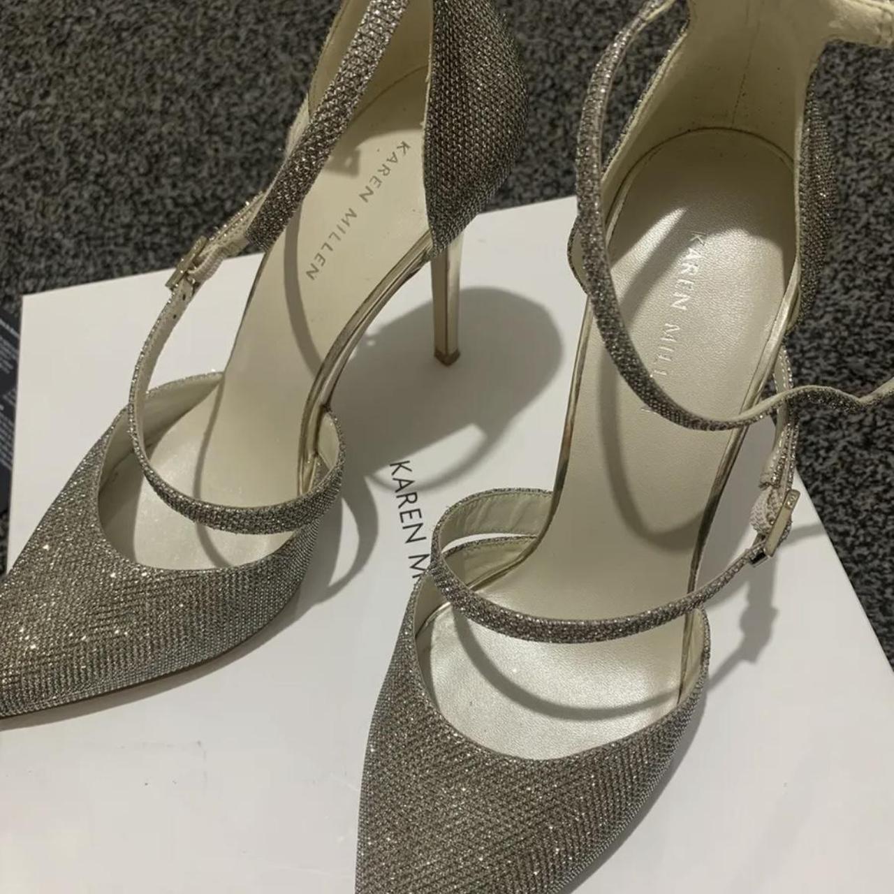 Karen Millen Gold Sequin Heels. Worn once, as new.... Depop