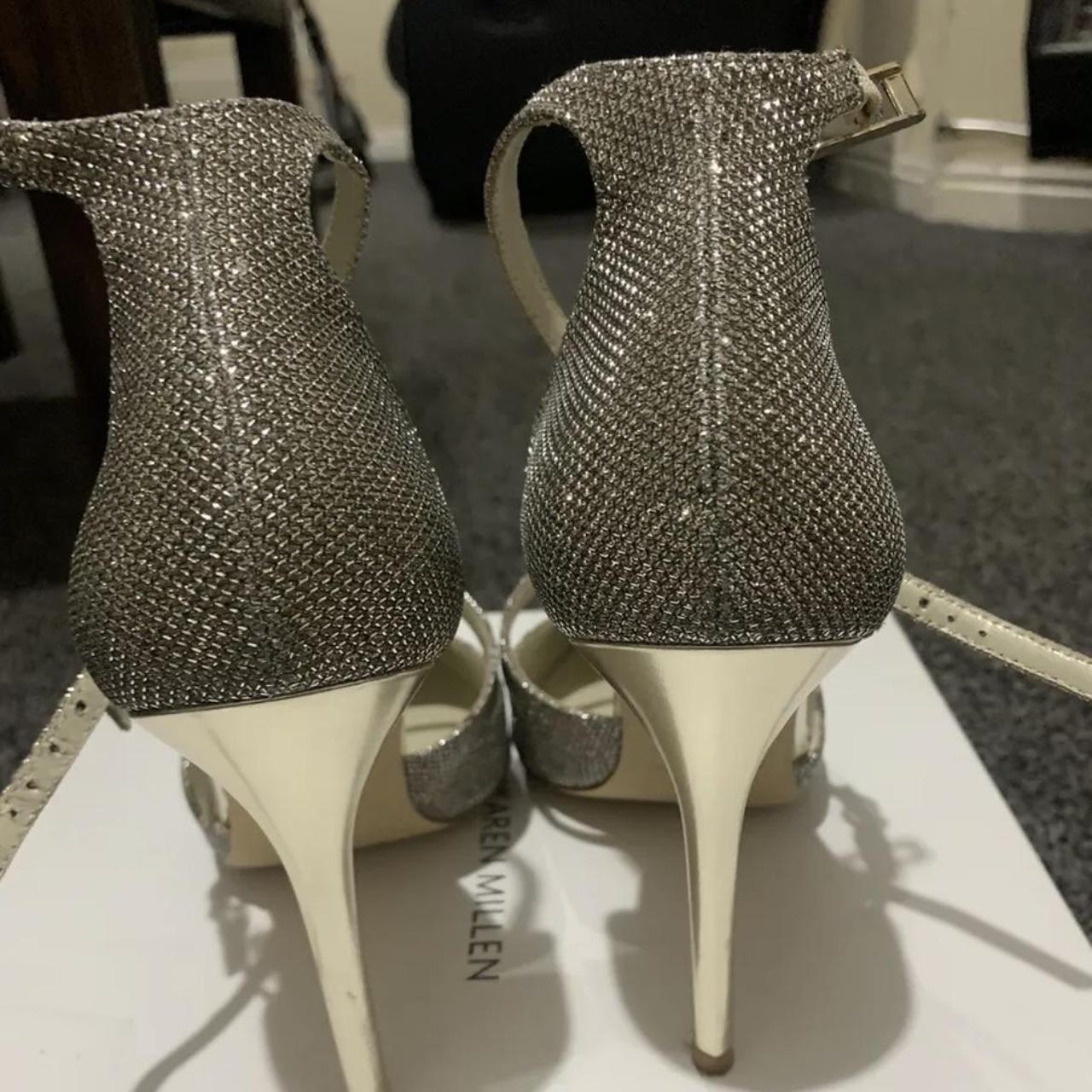 Karen Millen Gold Sequin Heels. Worn once, as new.... Depop