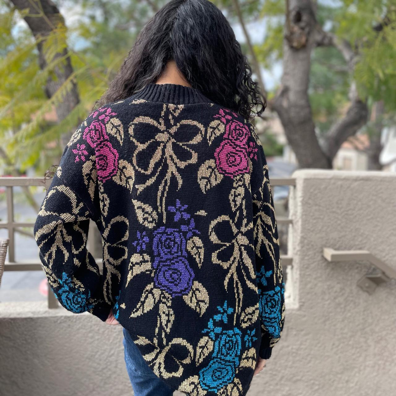 VINTAGE* Basic Editions bold metallic 90s sweater.  | Depop