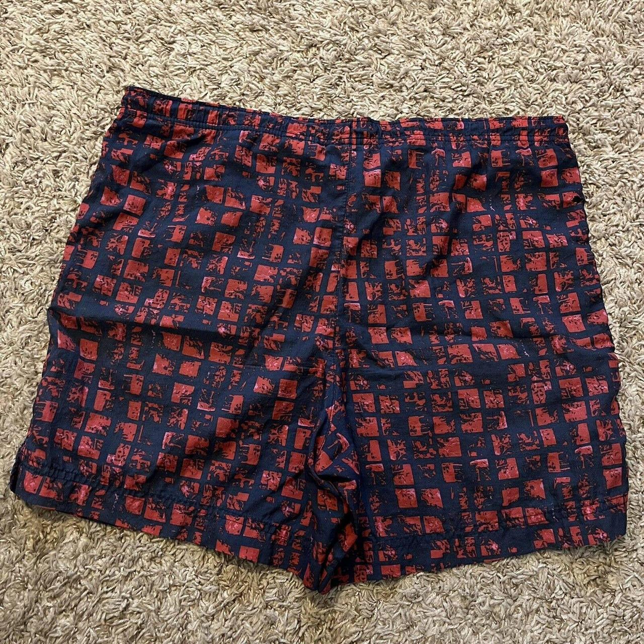 VINTAGE NYLON SHORTS Shiny vintage aloha print - Depop