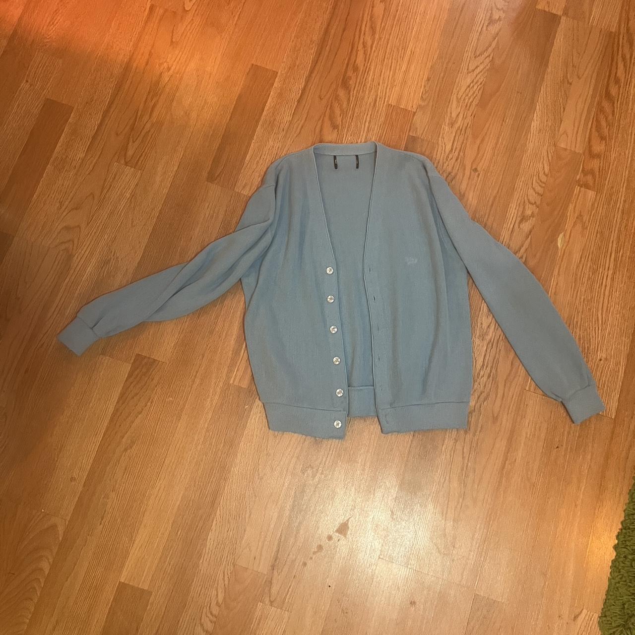 Unknown brand baby blue cardigan Depop